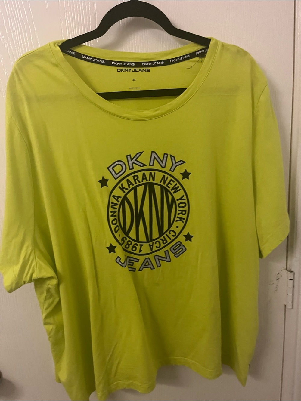 Dkny Neon Lime Graphic Logo Tee